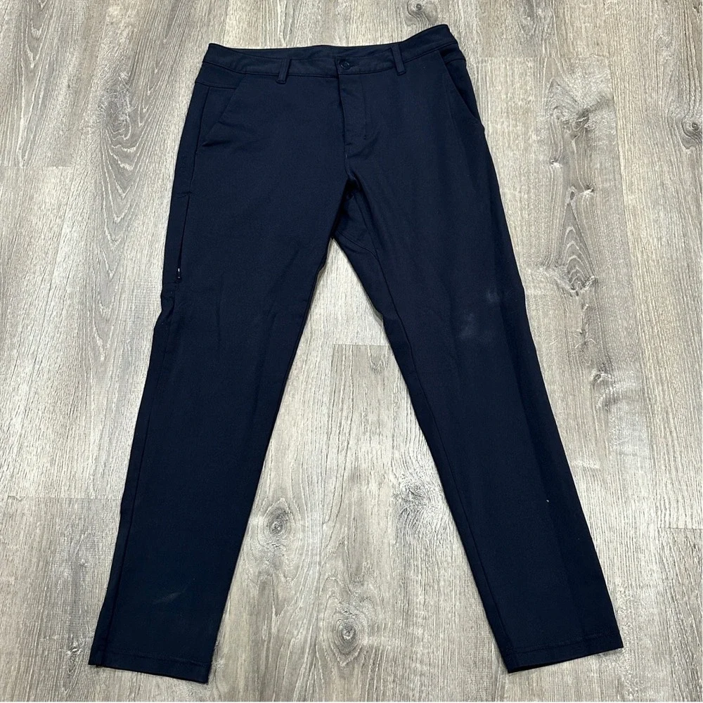 BYLT Premium Basics Everyday Pant 2.0 Mens Large Navy Slim Performance Chino